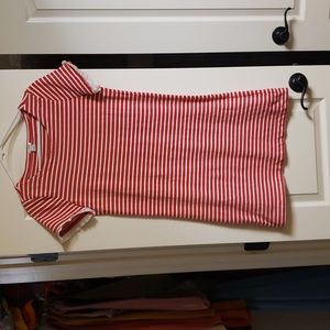 Red white striped t shirt dress